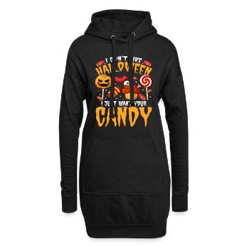 Ich Mag Halloween Nicht, Ich Will Nur Deine - Hoodie-Kleid - Schwarz - Vorne
