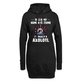 C’est mon costume humain, je suis vraiment un axolotl - Sweat-shirt à capuche long Femme - noir - Devant
