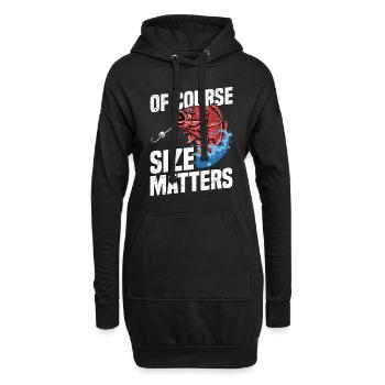 Lors de la pêche, bien sûr, la taille compte. - Sweat-shirt à capuche long Femme - noir - Devant