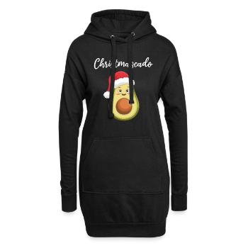 Christmascado - Lustige Avocado - Hoodie-Kleid - Schwarz - Vorne