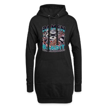 Waschbär-ramen-bandit: Wird Nach Nudeln Stehlen - Hoodie-Kleid - Schwarz - Vorne