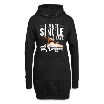Ich Bin Nicht Alleinstehend, Ich Habe Winzige - Hoodie-Kleid - Schwarz - Vorne