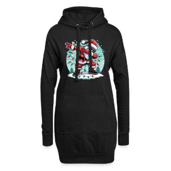 Joyeux Noël Cool Père Noël Ho ! HO! - Sweat-shirt à capuche long Femme - noir - Devant