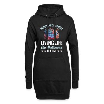 Nudibranch Addict Lebt Das Leben Auf - Hoodie-Kleid - Schwarz - Vorne