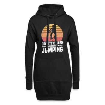 Pogo Stick: Die Schwerkraft Hat Es Genannt, Es - Hoodie-Kleid - Schwarz - Vorne