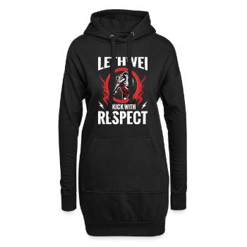 Lethwei Ich Trete Mit Respekt - Hoodie-Kleid - Schwarz - Vorne