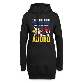 Sie Dachten, Gott Würde Sich Am Siebten Tag - Hoodie-Kleid - Schwarz - Vorne