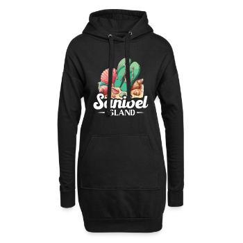 La vie est meilleure sur l’île de Sanibel - Sweat-shirt à capuche long Femme - noir - Devant