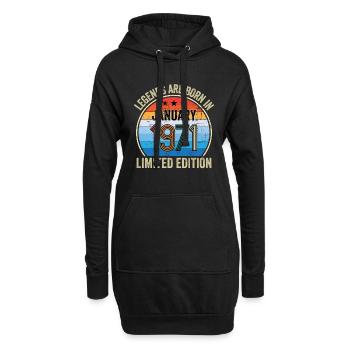 Legends Are Born In January 1971 Limited Edition - Hoodie-Kleid - Schwarz - Vorne