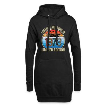Legends Are Born In February 1973 Limited Edition - Hoodie-Kleid - Schwarz - Vorne