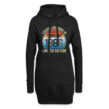 Legends Are Born In Février 1986 Edition Limitée - Sweat-shirt à capuche long Femme - noir - Devant