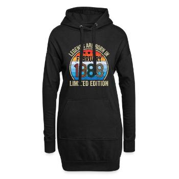 Legends Are Born In February 1988 Limited Edition - Hoodie-Kleid - Schwarz - Vorne