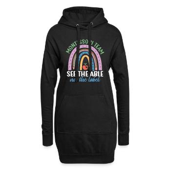 Das Montessori-team Sieht Das Können, Nicht Das - Hoodie-Kleid - Schwarz - Vorne