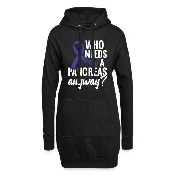Wer Braucht Schon Eine Bauchspeicheldrüse? - Hoodie-Kleid - Schwarz - Vorne