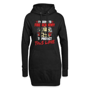 Je vais virer l’académie des pompiers pour franchir cette ligne - Sweat-shirt à capuche long Femme - noir - Devant