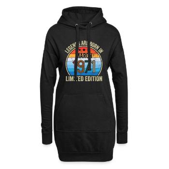 Les légendes sont nées en mars 1971 Édition limitée - Sweat-shirt à capuche long Femme - noir - Devant