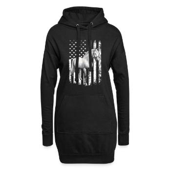 Ich Liebe Meinen Percheron An Die Scheune Und - Hoodie-Kleid - Schwarz - Vorne