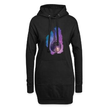 Mandoline, Weil Normale Gitarren Langweilig Sind - Hoodie-Kleid - Schwarz - Vorne
