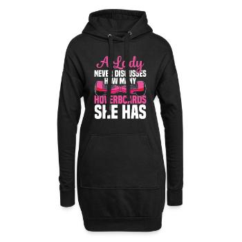 Eine Dame Diskutiert Nie, Wie Viele Hoverboards - Hoodie-Kleid - Schwarz - Vorne