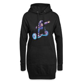 Das Leben Ist Besser, Wenn Sie Mit Dem Hoverboard - Hoodie-Kleid - Schwarz - Vorne