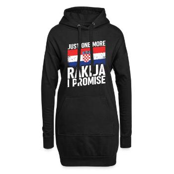 Nur Noch Ein Rakija Verspreche Ich - Hoodie-Kleid - Schwarz - Vorne