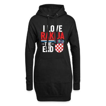 Ich Liebe Rakija Das Ende - Hoodie-Kleid - Schwarz - Vorne