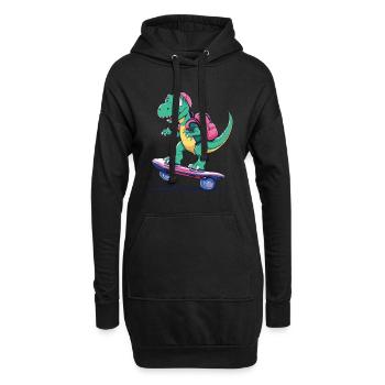 Dino Life Ist Besser, Wenn Sie Hoverboarding - Hoodie-Kleid - Schwarz - Vorne