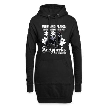 Wochenendpläne: Zeit Mit Meinem Schipperke - Hoodie-Kleid - Schwarz - Vorne