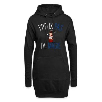 j peux pas j ai magie - cadeau anniversaire magie - Sweat-shirt à capuche long Femme - noir - Devant
