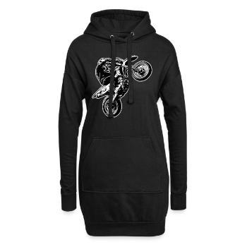 Supermoto / Supermotard / Supermoto Wheelie Biker - Sweat-shirt à capuche long Femme - noir - Devant