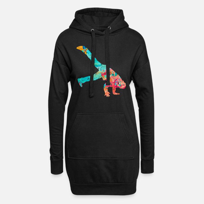 Breakdance Breakdancer PopArt - Hoodie-Kleid - Schwarz