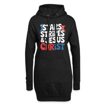 Amerikanischer Gläubiger Christ July 4th Jesus - Hoodie-Kleid - Schwarz - Vorne