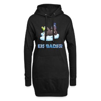 eisbaden winterbader cool icebath kälteresistent - Hoodie-Kleid - Schwarz - Vorne