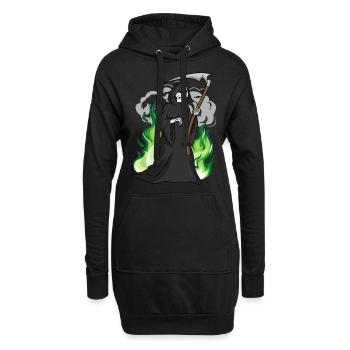 Halloween faucheuse - Sweat-shirt à capuche long Femme - noir - Devant