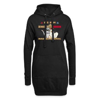 Vintage Huhn Gießkanne Bis zum zweiten Huhn normal - Hoodie-Kleid - Schwarz - Vorne