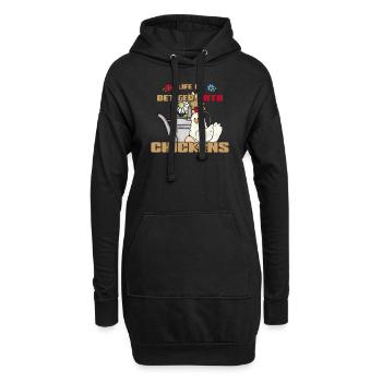 Arrosoir de poulet vintage La vie est meilleure avec les poulets - Sweat-shirt à capuche long Femme - noir - Devant