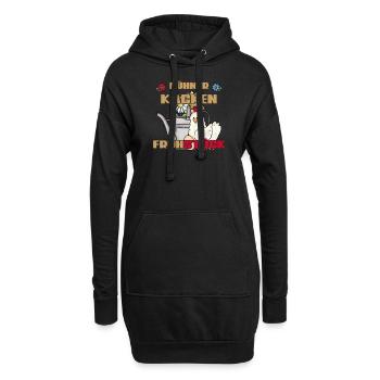 Vintage Huhn Gießkanne Hühner kacken Frühstück - Hoodie-Kleid - Schwarz - Vorne