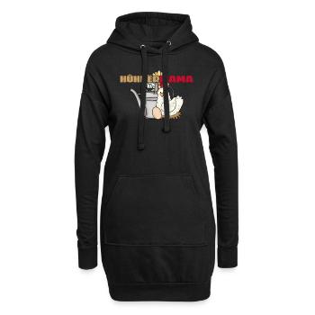 Vintage Huhn Gießkanne Hühnermama - Hoodie-Kleid - Schwarz - Vorne