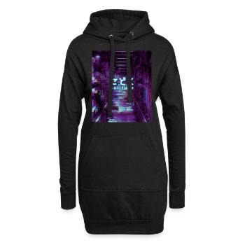 Aesthetic Tokyo Japan Motiv Eboy Einsamkeit - Hoodie-Kleid - Schwarz - Vorne