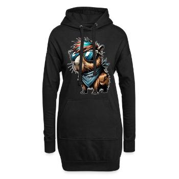 Capybara - Hoodie-Kleid - Schwarz - Vorne