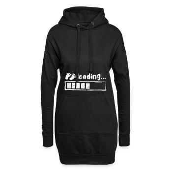 Baby loading - Schwangerschaft - Geschenk - Hoodie-Kleid - Schwarz - Vorne
