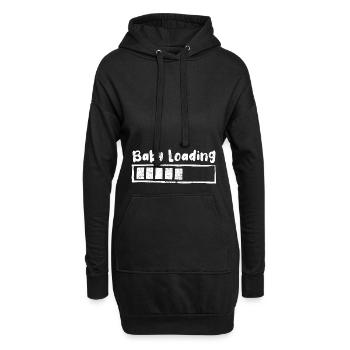 Baby loading - Schwangerschaft - Geschenk - Hoodie-Kleid - Schwarz - Vorne