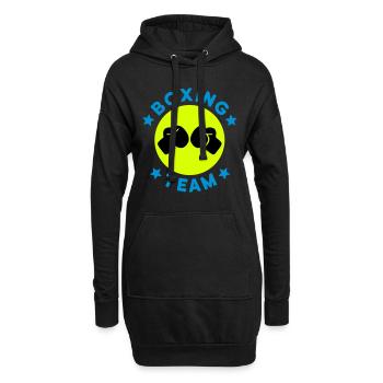 Boxing team (Boxhandschuhe, Kreis, Sterne) - Hoodie-Kleid - Schwarz - Vorne