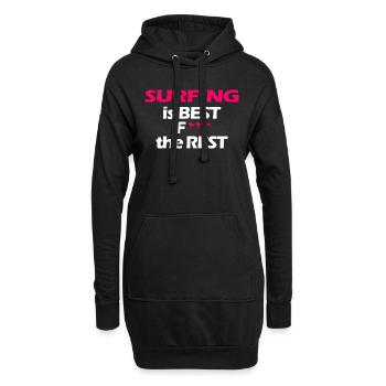 Surfen ist das Beste Surfergirl - Hoodie-Kleid - Schwarz - Vorne