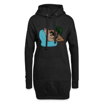 Cat Hacker - Hoodie Dress - black - Front