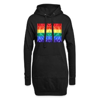 Drapeau arc-en-ciel Gay Pride LGBT LGBTQ Pride - Sweat-shirt à capuche long Femme - noir - Devant