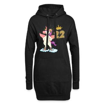 Licorne anniversaire 22 ans Humour Jeune Femme - Sweat-shirt à capuche long Femme - noir - Devant