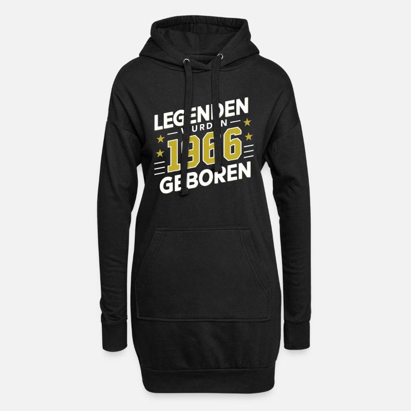Legenden Wurden 1966 Geboren - Hoodie-Kleid - Schwarz