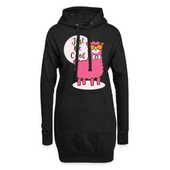 Cool Lama Lama Alpaka - Witzige Sprüche - Hoodie-Kleid - Schwarz - Vorne