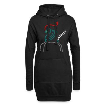 Pferd Avatar - Hoodie-Kleid - Schwarz - Vorne